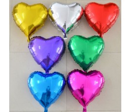 Шарик Сердце металлик разных цветов 1шт